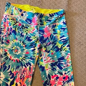 Lilly Pulitzer Blue and Pink Tie-Dye Leggings